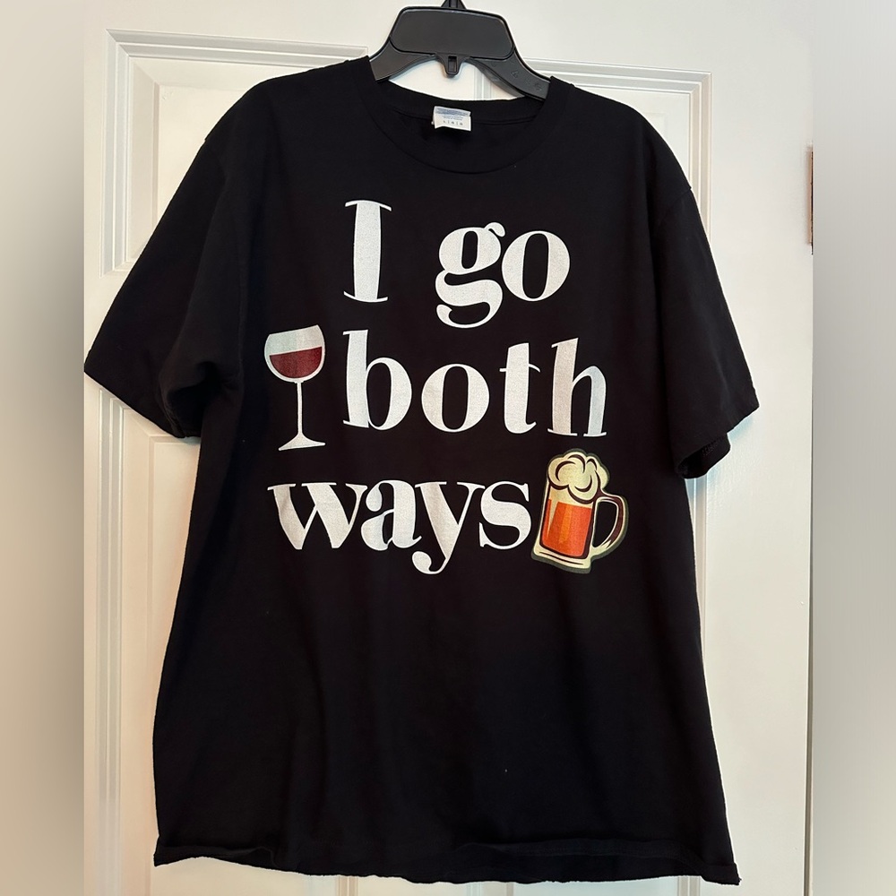 Port & Co Unisex Tshirt Wine and Beer. Size Large